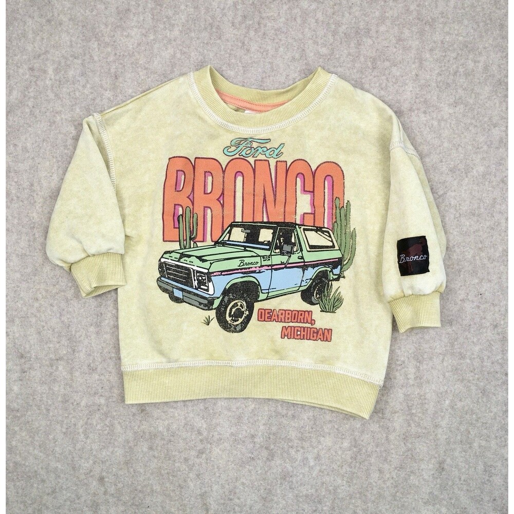 Ford Kids Bronco Graphic Sweatshirt in Lime, Coral, Mint